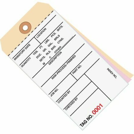 BSC PREFERRED 6 1/4 x 3 1/8'' - 6000-6499 Inventory Tags 3 Part Carbonless, 500PK S-6472